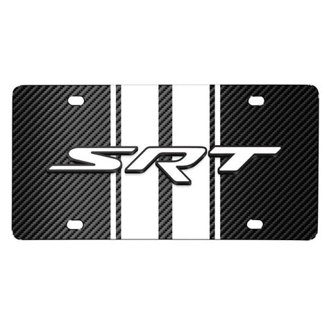 Ipick Image For Dodge Srt 3d Logo In White On Stripe Black Carbon Fiber ...