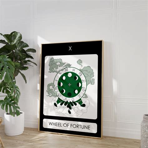 Wheel of Fortune Art Gift Tarot Card Wall Art Print Crystal - Etsy