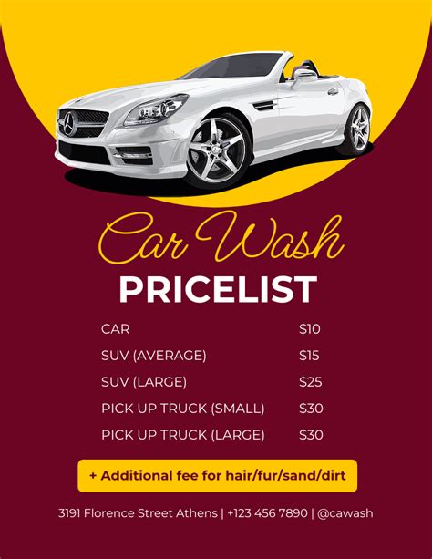 Car Wash Price List Flyer Template - Venngage