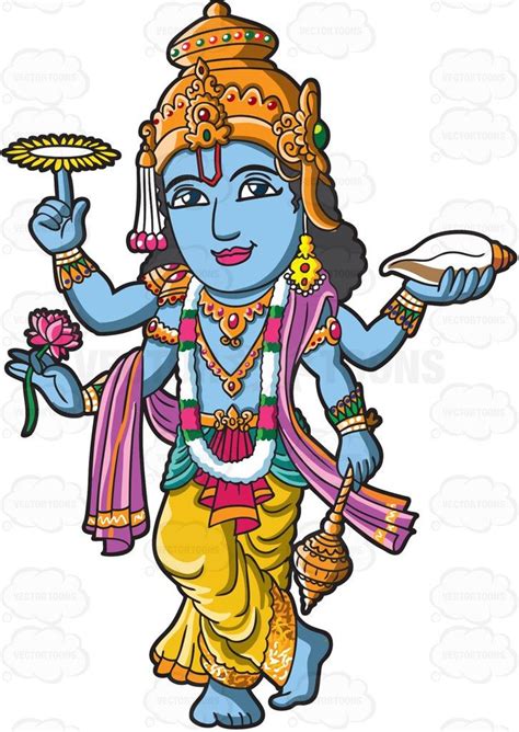 The Hindu God Vishnu | Hindu gods, Hindu art, Cartoon eyes drawing