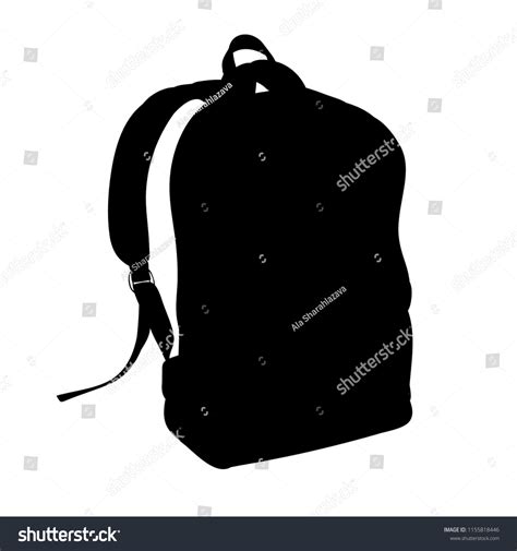 Black Silhouette Backpack Stock Vector (Royalty Free) 1155818446 ...