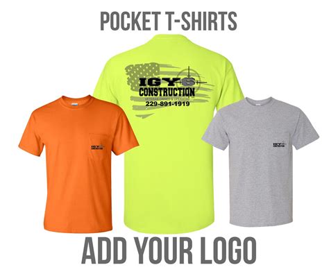 Custom Pocket Shirts With Logo, Company Shirts, Safety Green Orange ...