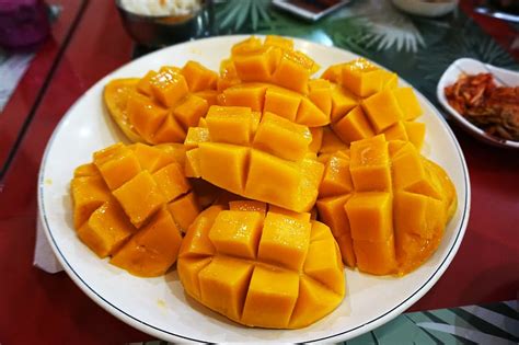 HD wallpaper: sliced of mango serve on white plate, republic of the ...