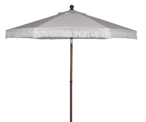 Better Homes & Gardens Ventura 7.5’ Fringe Push-Up & Tilt Patio Umbrella, White - Walmart.com