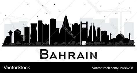 Bahrain city skyline silhouette with black Vector Image