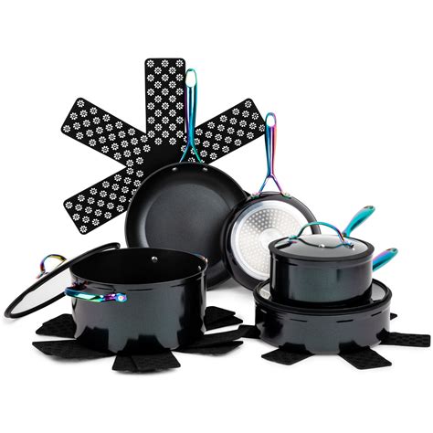 Thyme & Table Nonstick 12-Piece Cookware Set, Rainbow - Walmart.com