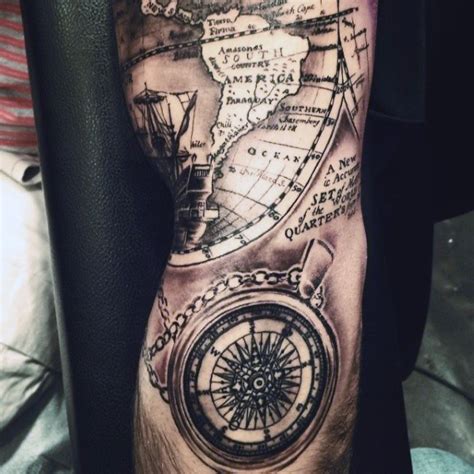 50 World Map Tattoo Designs for Men [2024 Inspiration Guide] | Map tattoos, World map tattoos ...