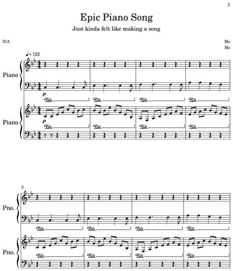 Epic Piano Song - Sheet music for Piano