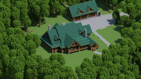 Woodland Log Home [With interior, and Download] Minecraft Map