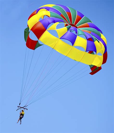 Free Images : green, red, umbrella, color, yellow, parachute, blue sky ...