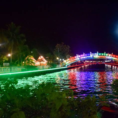 View of Malacca River at Night, a Popular Nightlife Spot with Bars and Music Which is ...