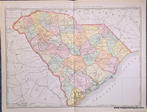 1898 Genuine Antique Map South Carolina – Maps of Antiquity