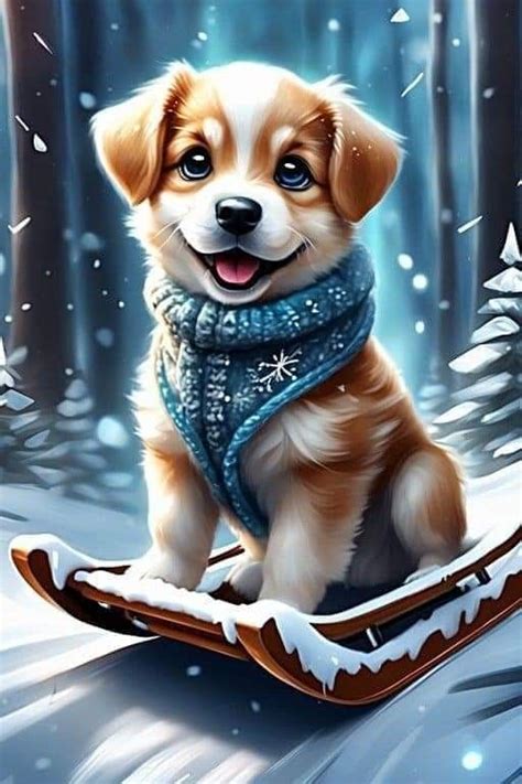 Pin by Danuta on SŁODKIE OBRAZKI - PSY in 2023 | Dog christmas pictures, Dog art, Cute dogs