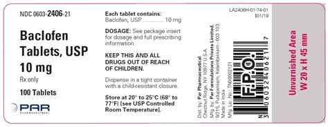 Baclofen (Par Pharmaceutical, Inc.): FDA Package Insert