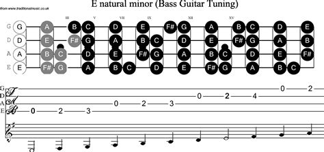 Bass Guitar Scale E Minor