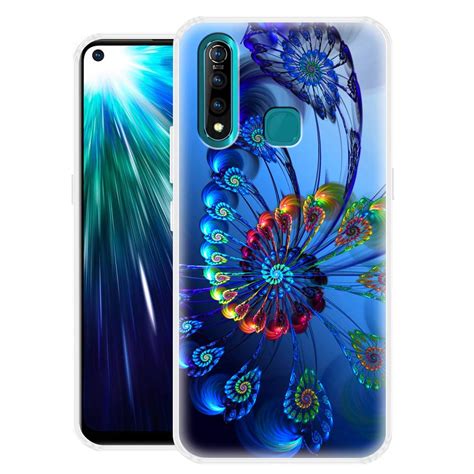 Fashionury Blue Spiral Designer Soft Silicon Back Cover for Vivo Z1 Pro/Printed Designer Soft ...