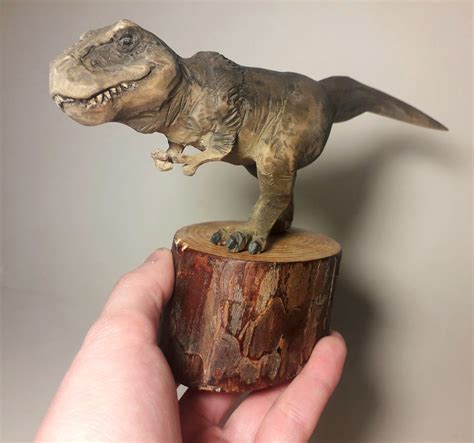 Wooden T-rex Sculpture, Hand-carved Animal, Prehistoric Animal, T-rex Figurine, Collectible ...