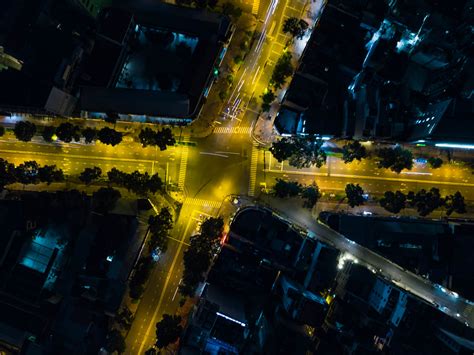 Bird View Drone Photo of the Intersection of Tran Hung Dao Street, Bui ...