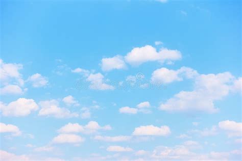 Bright Pastel Blue Sky With White Clouds Stock Image - Image of weather ...