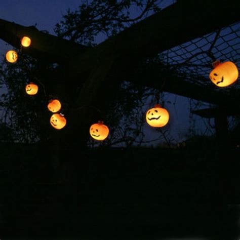 10x Outdoor Solar Powered Pumpkin Halloween Lights