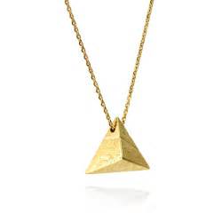 Double-sided SOUVENIR pyramid pendant LGE - gold plated silver - Sara Gunn