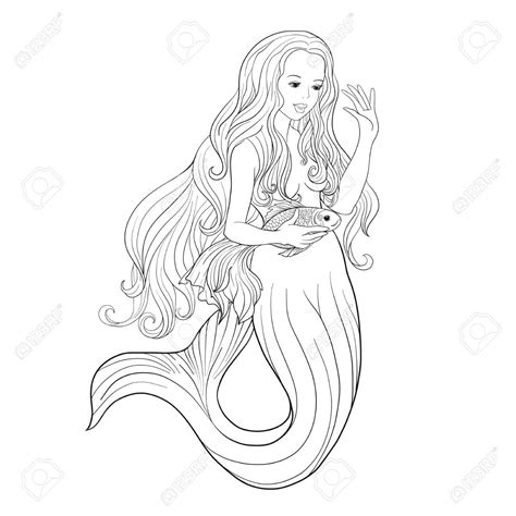 Mermaid Drawing Outline at GetDrawings | Free download