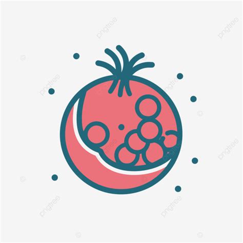 Pomegranate Logo Flat Icon Vector, Pomegranate, Lineal Icon, Flat Icon ...