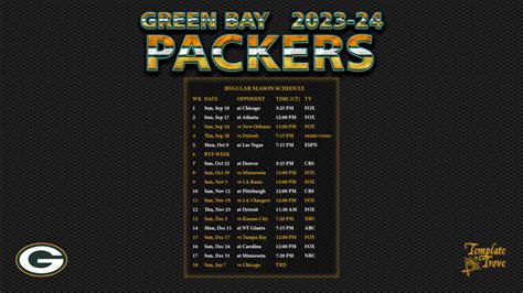 Green Bay Packers Tv Schedule 2024 - Dodi Nadeen