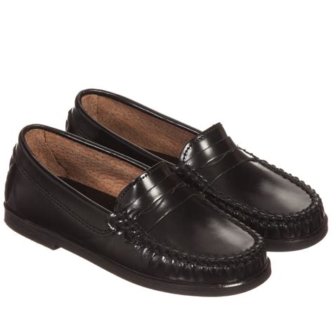 Children's Classics - Boys Black Leather Loafers | Childrensalon