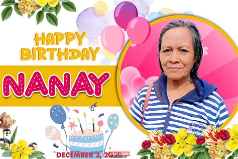 Happy Birthday Nanay: Flower Theme Tarp in 2023 | Birthday tarpaulin ...