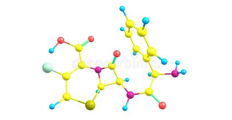 Cefaclor Molecular Structure Isolated on White Stock Illustration ...