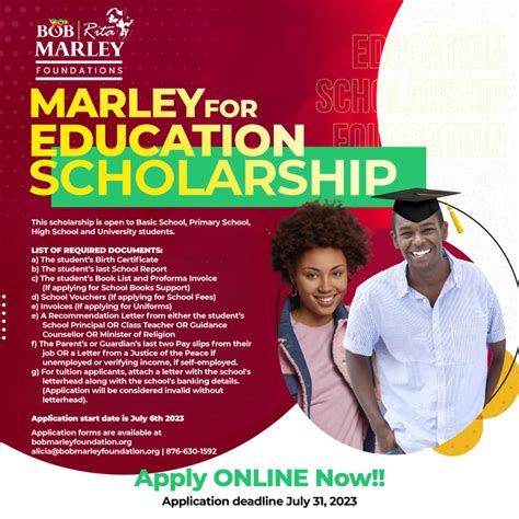 Marley for Education Scholarship 2023 – Bob Marley Foundation