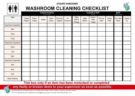 Printable Bathroom Clean Checklist - Printable Word Searches