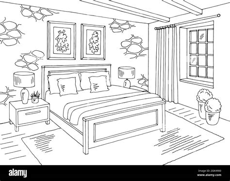 Home Office Graphic Black White Interior Sketch Illus - vrogue.co