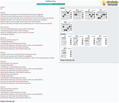 Chord: Follow You - tab, song lyric, sheet, guitar, ukulele | chords.vip