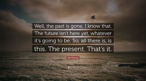 Bill Murray Quote: “Well, the past is gone, I know that. The future isn ...