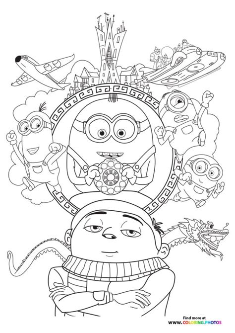 Minions 2 The Rise of Gru - Coloring Pages for kids | 100% free printables