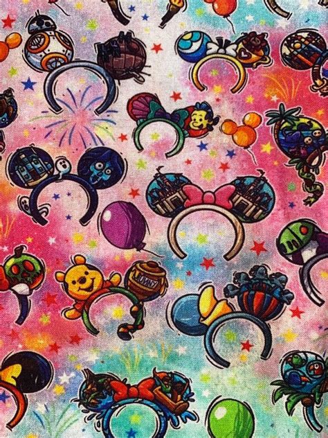 Disneyland Mickey Ears Fabric 100% Cotton Fabric by the Yard - Etsy