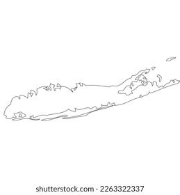 Long Island Outline Map New York Stock Vector (Royalty Free) 2263322337 | Shutterstock