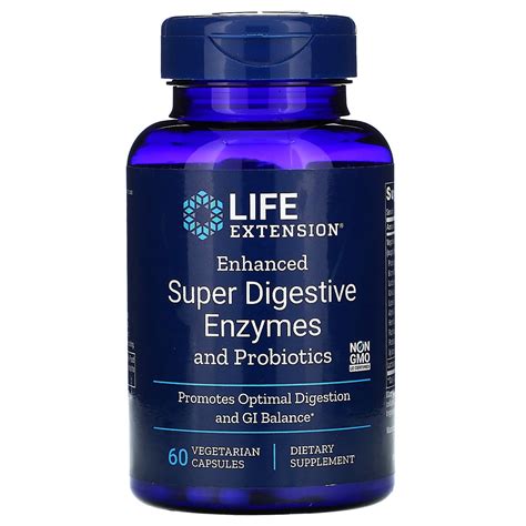 Life Extension Enhanced Super Digestive Enzymes and Probiotics, 60 ...