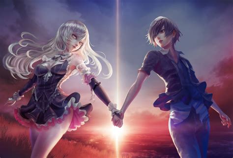 anime couple, anime girl, anime boy, artist, artwork, digital art, hd, 4k, 5k HD Wallpaper