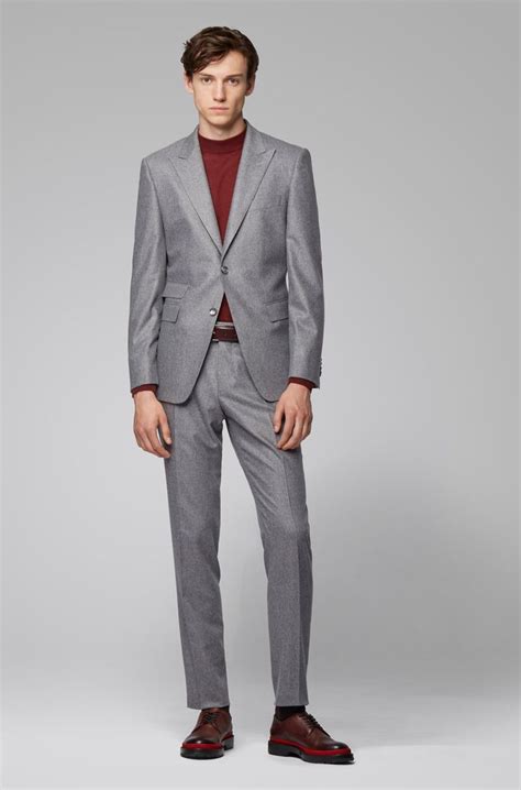 BOSS - Extra-slim-fit suit with cashmere | Slim fit suit, Fitted suit, Slim fit