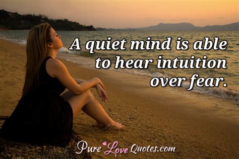 A quiet mind is able to hear intuition over fear. | PureLoveQuotes