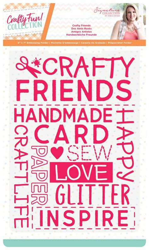 Crafter's Companion - Crafty Fun! Collection by Sara Davies - Crafty Friends 5x7 Embossing Folder