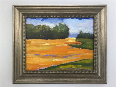 Original Oil Painting, Mustard Field, landscape 11x14