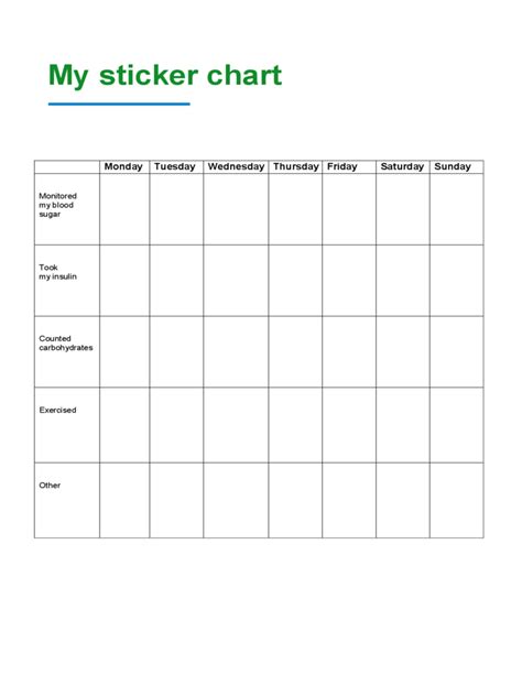 Printable Sticker Chart Boy