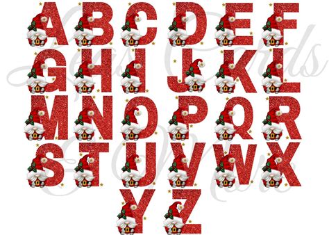 Full Santa Gnome Christmas Alphabet Clipart 26 Letters A-Z - Etsy | Christmas alphabet ...