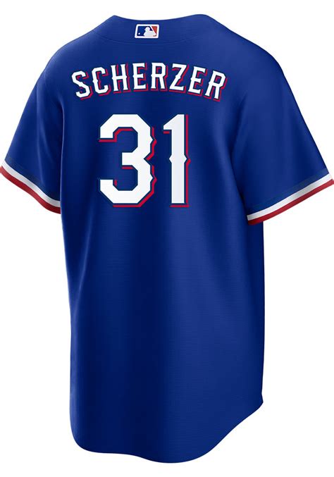 Max Scherzer Rangers Replica Alt Jersey