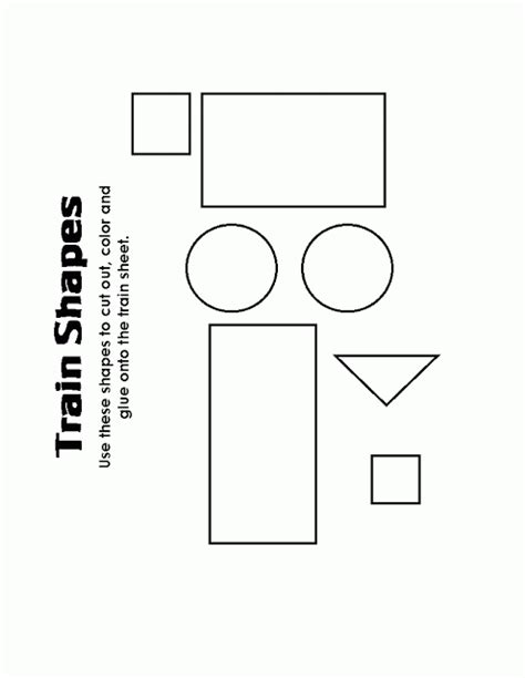 Shapes Train Worksheets