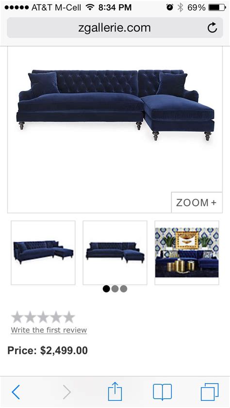 Blue sofa from Z Gallerie Z Gallerie, Couch, Sofa, Chaise Lounge, Thoughts, Price, Interior ...